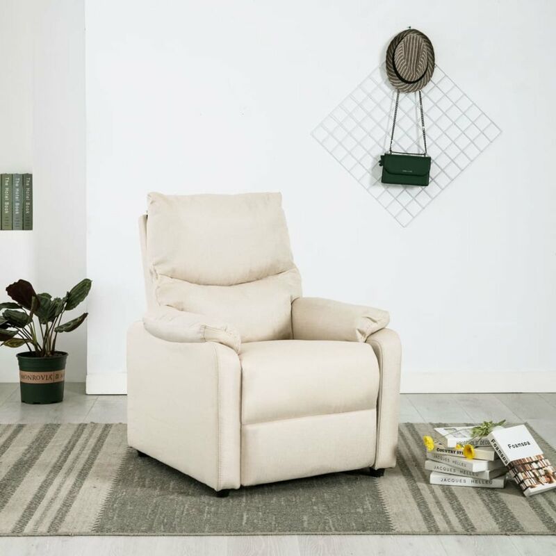 

Happyshopping - Sillon reclinable electrico para TV de tela crema