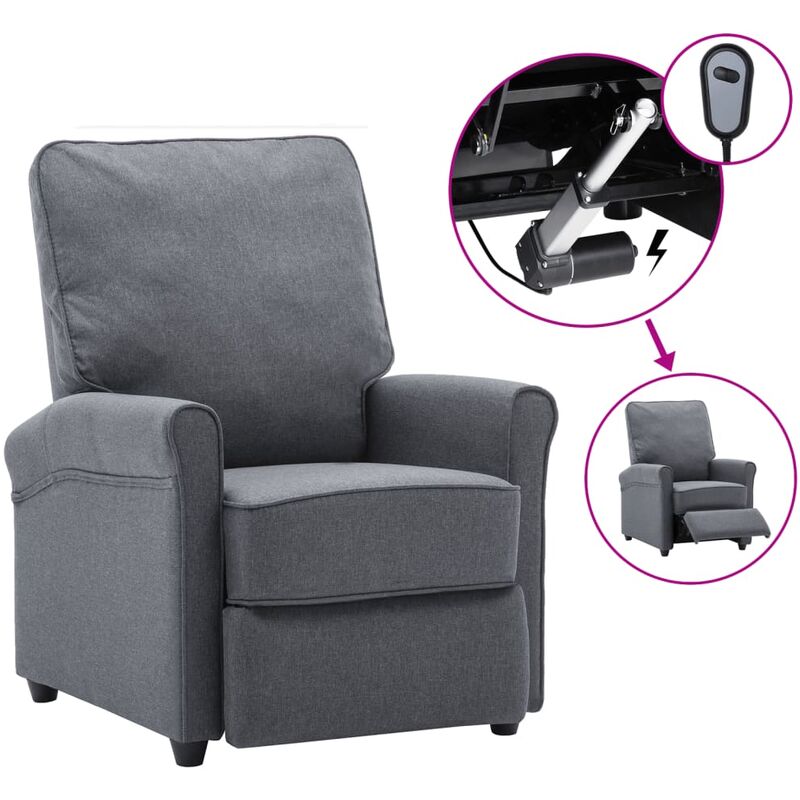 

Sillón reclinable eléctrico para TV de tela gris oscuro