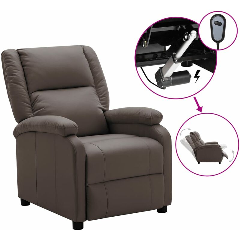 

Sillón reclinable eléctrico piel sintética marrón