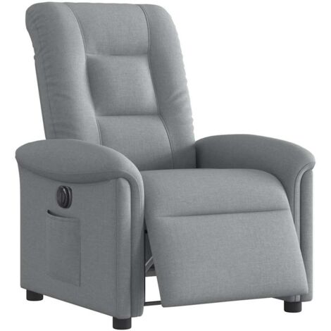 Sillón reclinable eléctrico tela gris claro