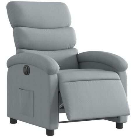 Sillón reclinable eléctrico tela gris claro vidaXL