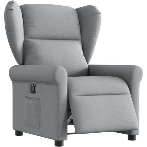 Sillón reclinable eléctrico tela gris claro vidaXL