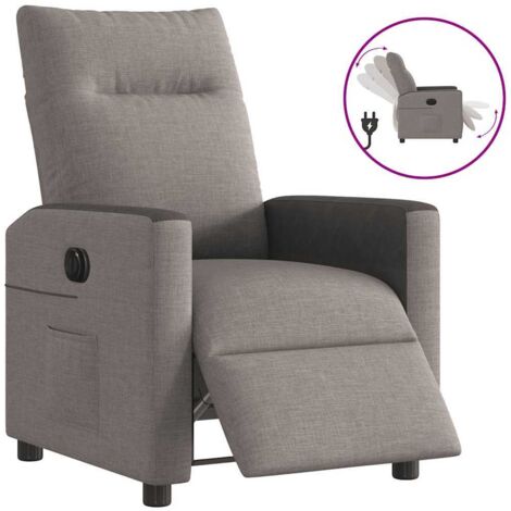 Sillón reclinable eléctrico tela gris taupé