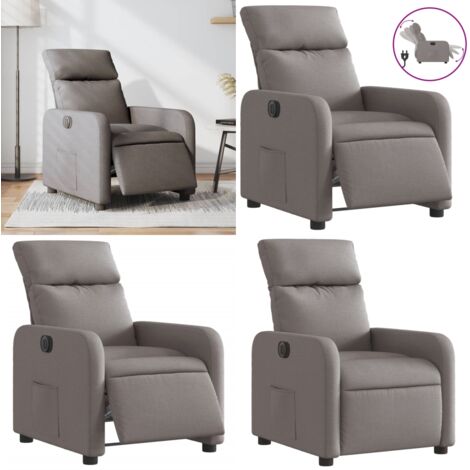 Sillón reclinable eléctrico tela gris taupé - Silla eléctrica - Silla reclinable