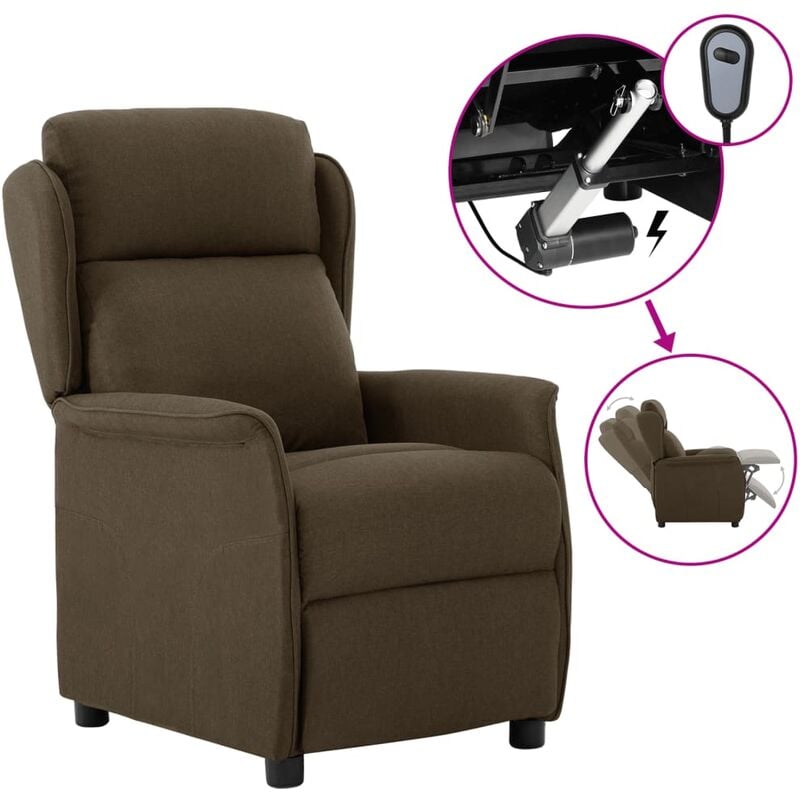 

Sillón reclinable eléctrico tela marrón