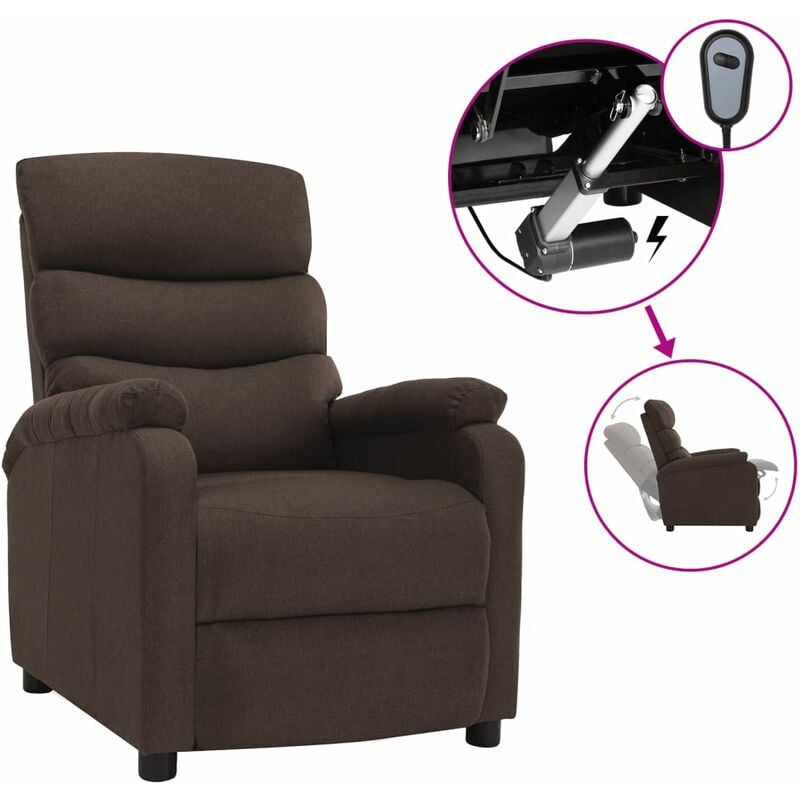 

Sillón reclinable eléctrico tela marrón