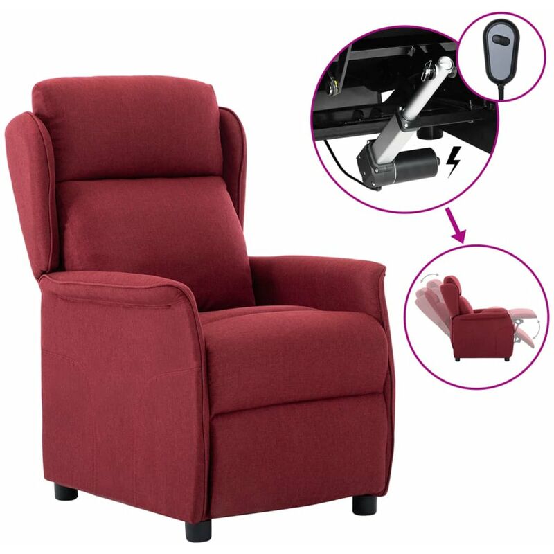 

Sillon reclinable electrico tela rojo tinto