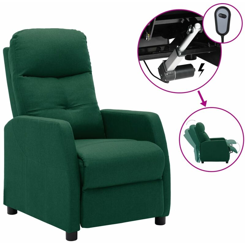 

Sillón reclinable eléctrico tela verde oscuro