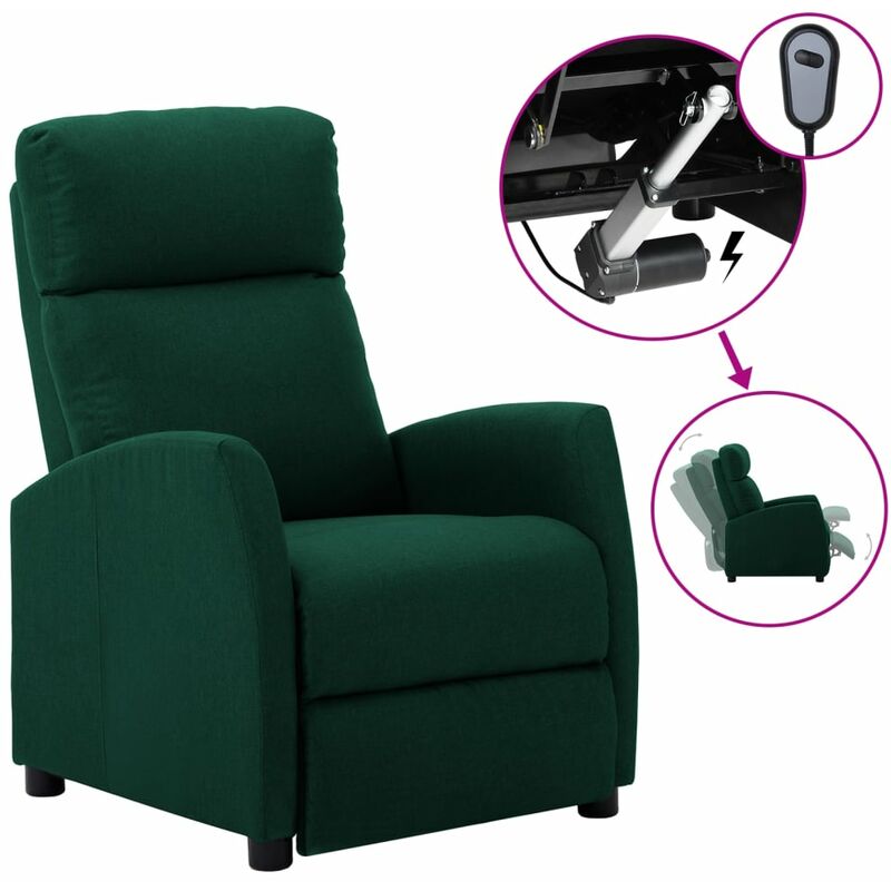 

Sillón reclinable eléctrico tela verde oscuro