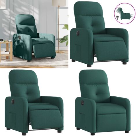 Sillón reclinable eléctrico tela verde oscuro - Sillon reclinable - Sillon electrico