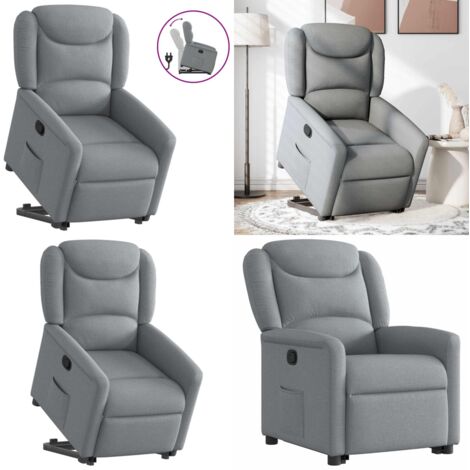 Sillón reclinable elevable de tela gris claro - Sillón elevable - Motor eléctrico