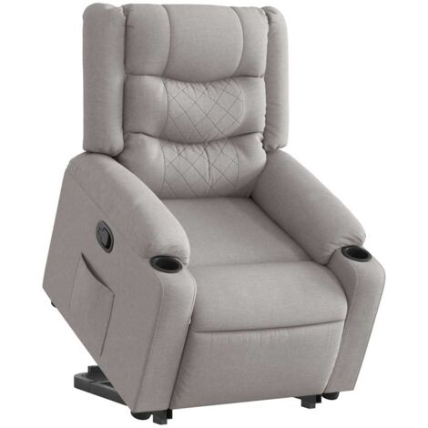 Sillón reclinable elevable de tela gris nube vidaXL