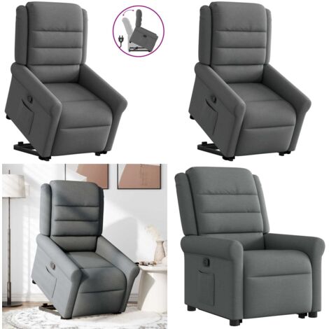 Sillón reclinable elevable de tela gris oscuro - Sillón elevable - Sillón para personas mayores