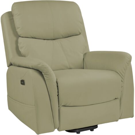 Sillón reclinable elevable eléctrico de tela con función de masaje verde Glorie