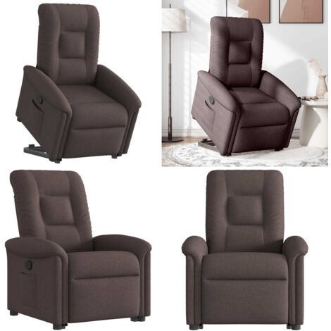 Sillón reclinable elevable tela marrón oscuro - Sillón para personas mayores - Motor eléctrico