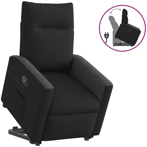 Sillón reclinable elevable tela negro