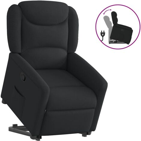 Sillón reclinable elevable tela negro