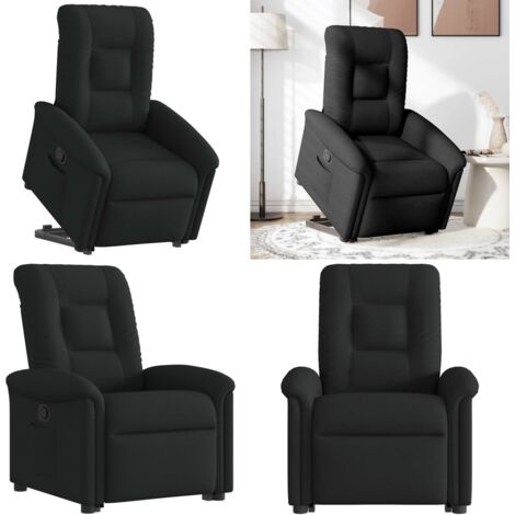 Sillón reclinable elevable tela negro - Sillón para personas mayores - Elevación eléctrica