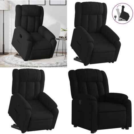 Sillón reclinable elevable tela negro - Sillón para personas mayores - Elevación eléctrica