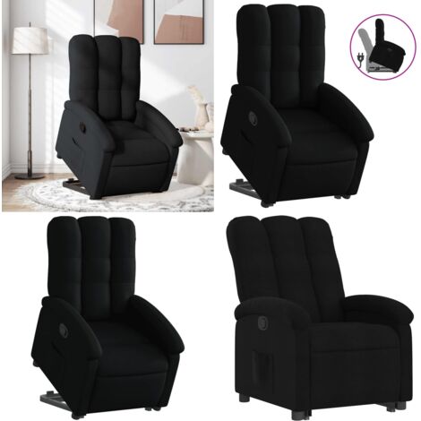 Sillón reclinable elevable tela negro - Sillón para personas mayores - Sillón eléctrico