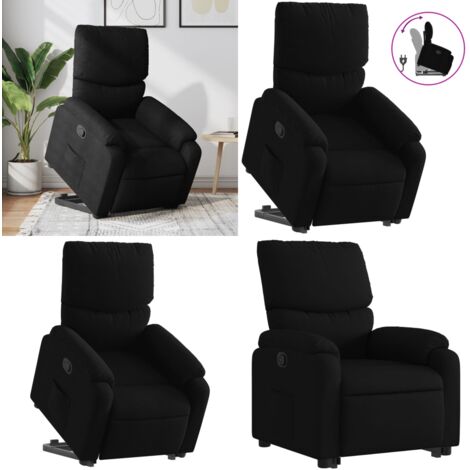 Sillón reclinable elevable tela negro - Sillón para personas mayores - Sillón eléctrico