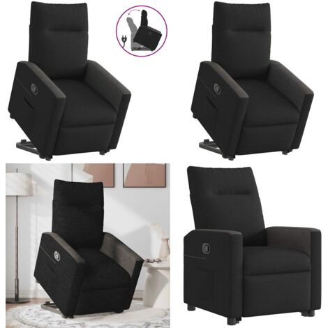Sillón reclinable elevable tela negro - Sillón para personas mayores - Sillón eléctrico