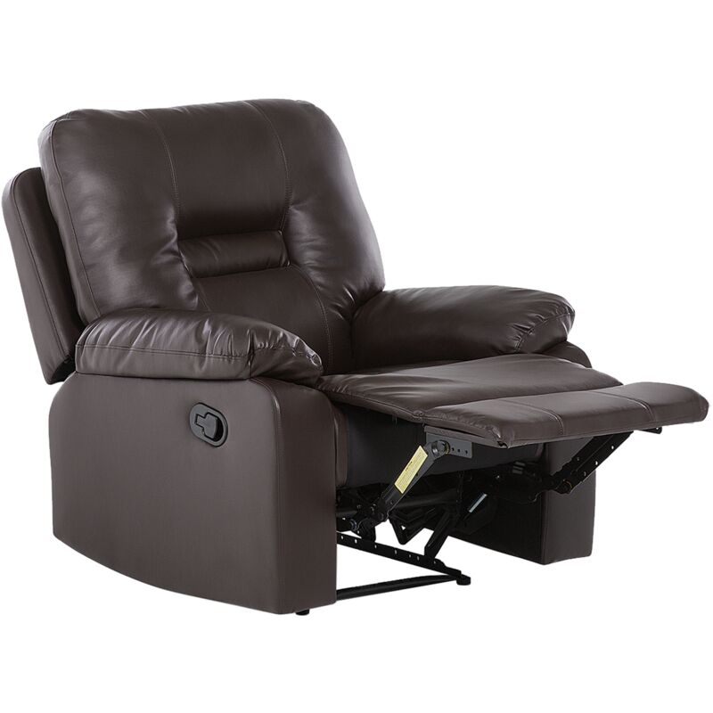 

Sillón reclinable en piel marrón BERGEN