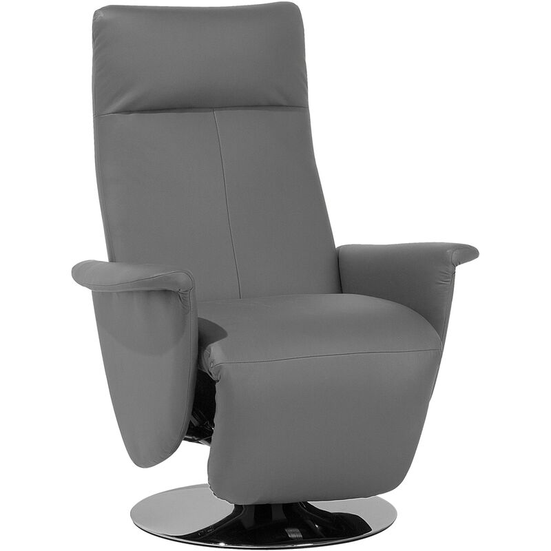 

Sillón reclinable en piel sintética gris PRIME