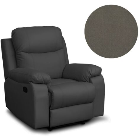 Sillón reclinable gris 97x90x100 cm