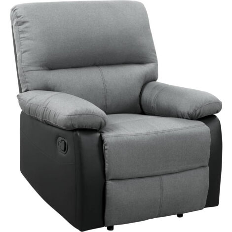 Sillón reclinable Lincoln - Negro/gris oscuro