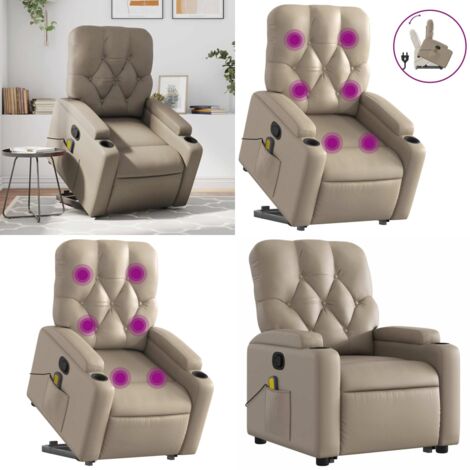 Sillón reclinable masaje pie cuero artificial color capuchino - Masaje - Silla para personas mayores