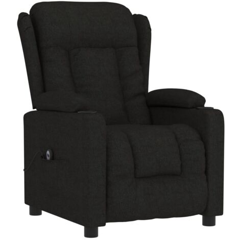 Sillón reclinable para TV con función de elevación eléctrica, muy cómodo en tela negra DEC028498