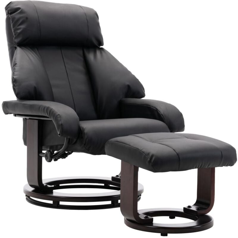 

Sillón Reclinable para TV con Reposapiés Cuero Sintético Negro - Negro - Vidaxl