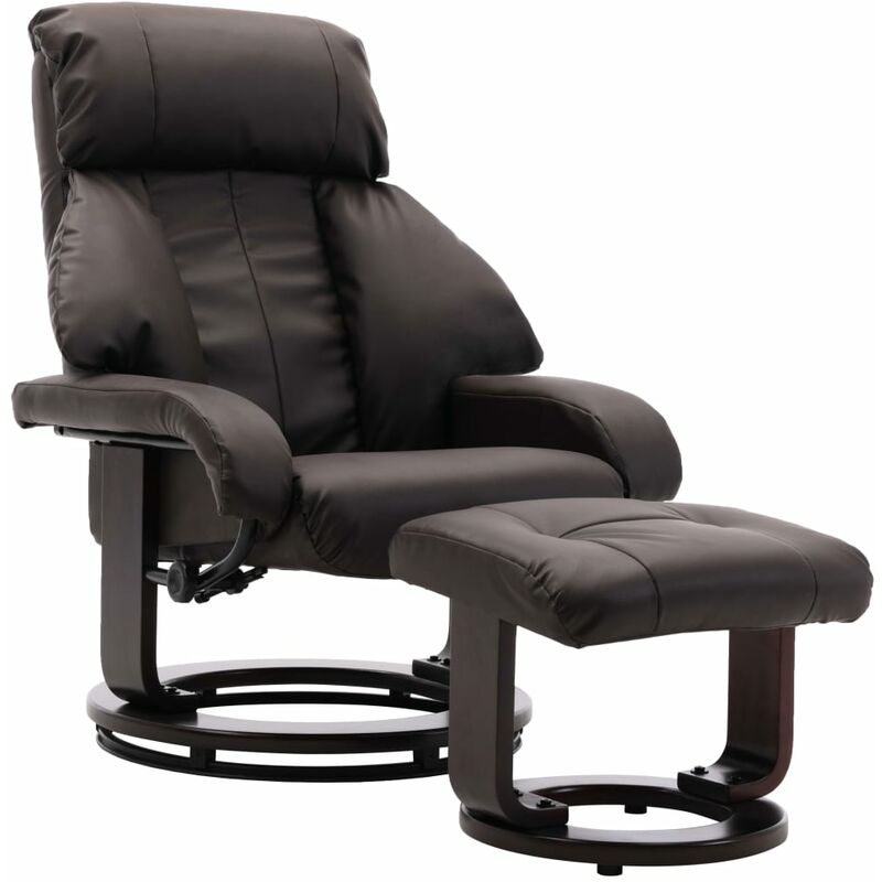 

Sillón Reclinable para TV con Reposapiés Cuero Sintético Marrón - Marrón - Vidaxl