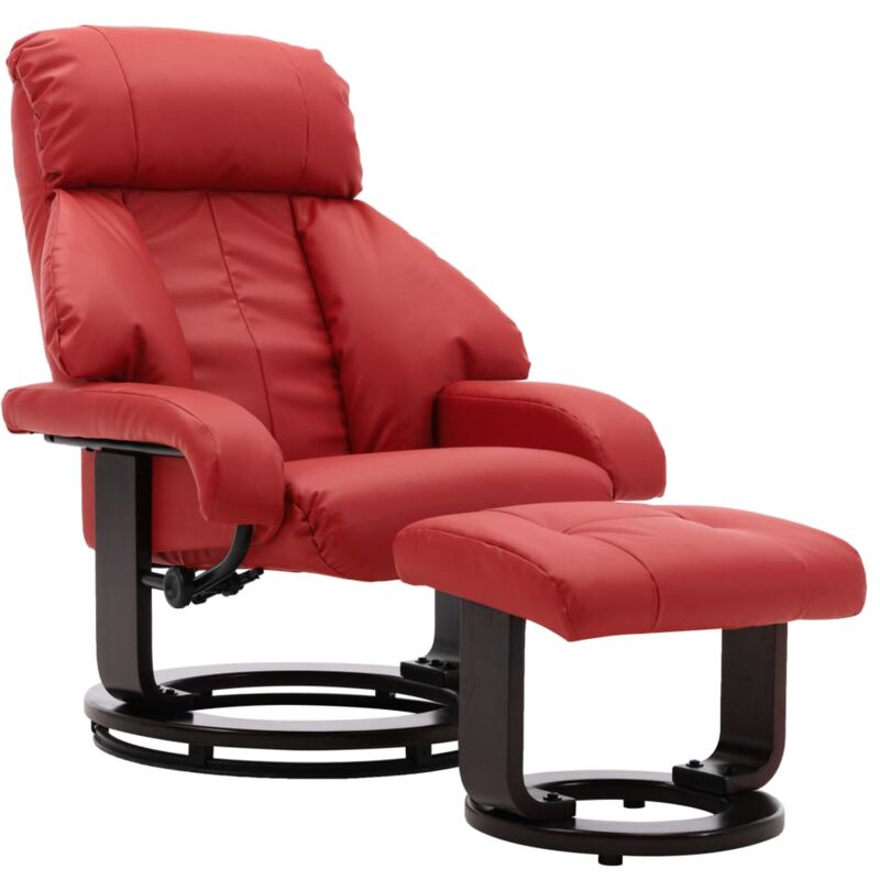 

Sillón Reclinable para TV con Reposapiés Cuero Sintético Rojo - Rojo - Vidaxl
