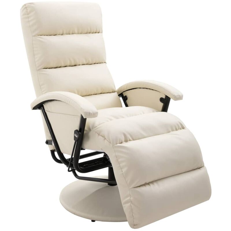 

Sillón reclinable para TV de cuero sintético color crema