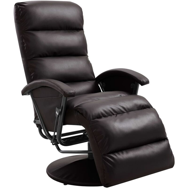 

Sillón reclinable para TV de cuero sintético marrón