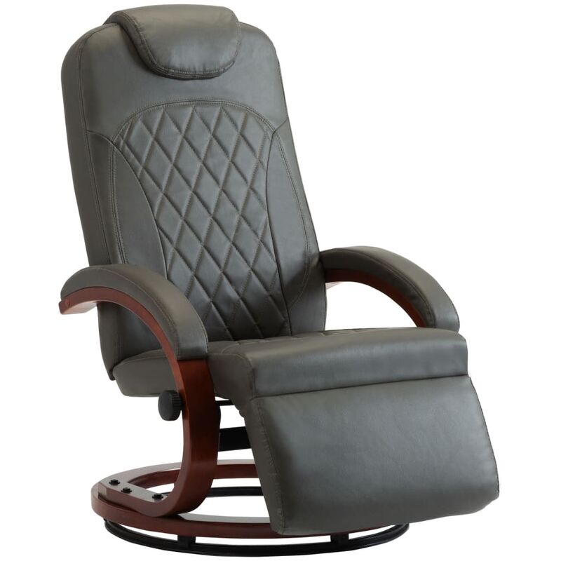 

Sillón Reclinable para TV de Cuero Sintético Gris - Gris - Vidaxl