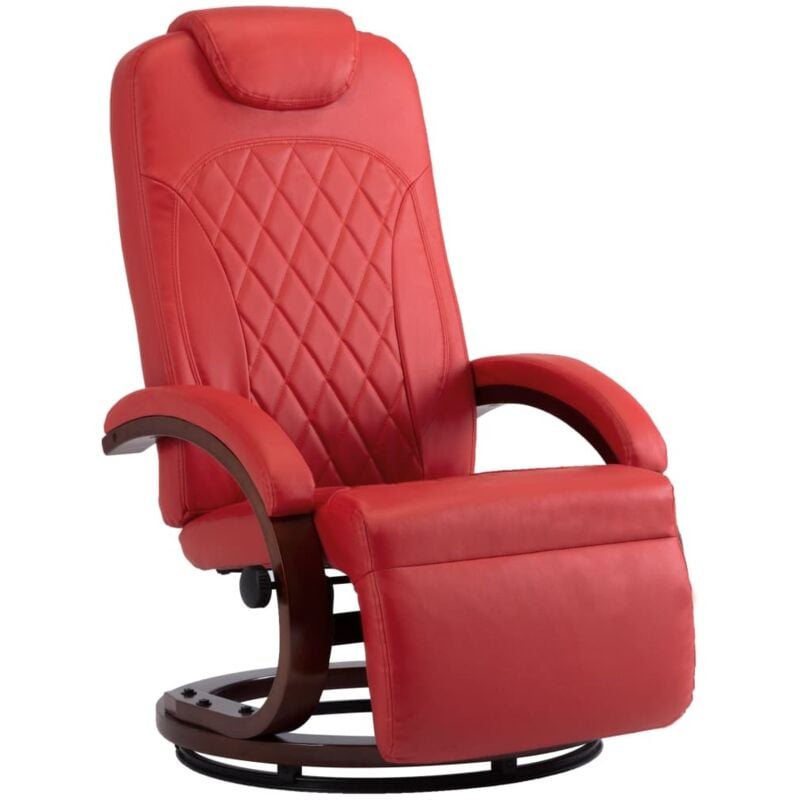 

Sillón Reclinable para TV de Cuero Sintético Rojo - Rojo - Vidaxl