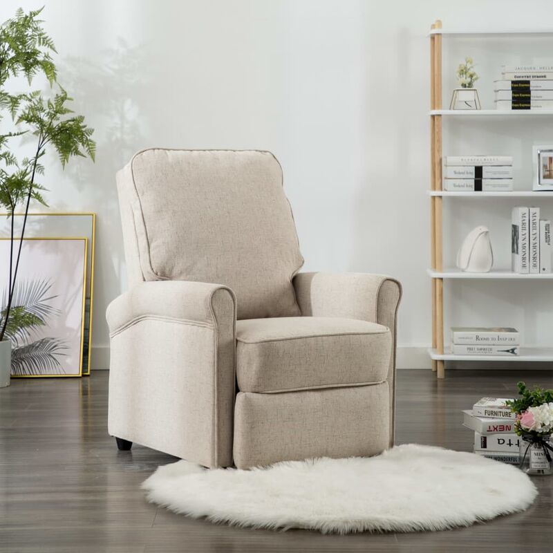 

Happyshopping - Sillon reclinable para TV de tela color crema