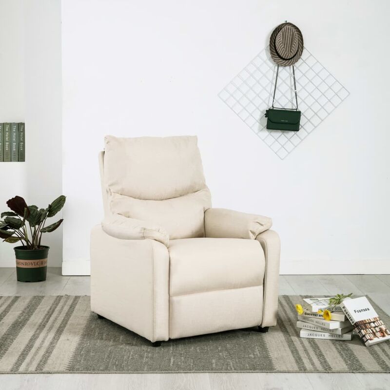 

Sillón reclinable para TV de tela color crema