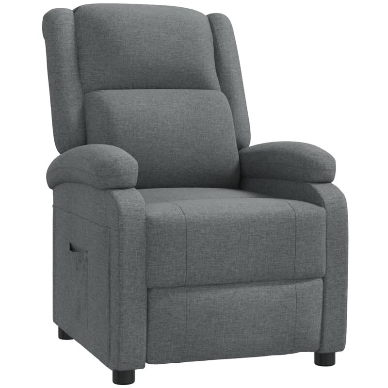 

vidaXL Sillón Reclinable para TV de Tela Gris Oscuro - Gris