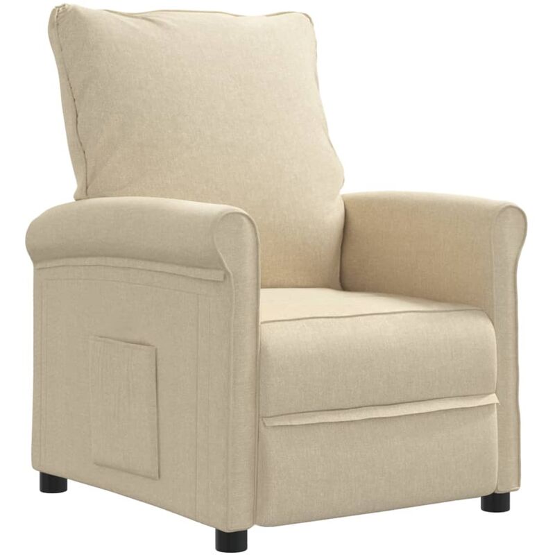

Sillón Reclinable para TV de Tela Crema - Crema - Vidaxl