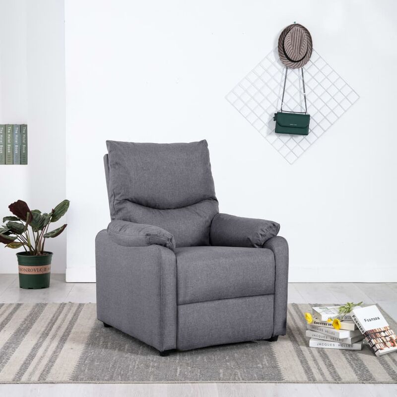 

Sillon reclinable para TV de tela gris claro