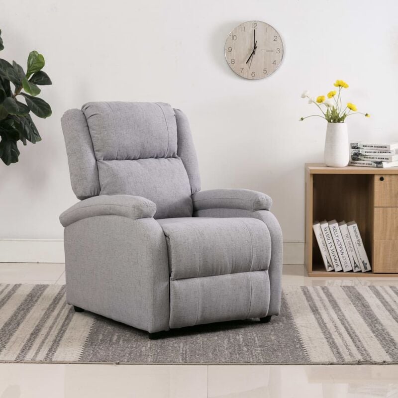 

Sillon reclinable para TV de tela gris claro