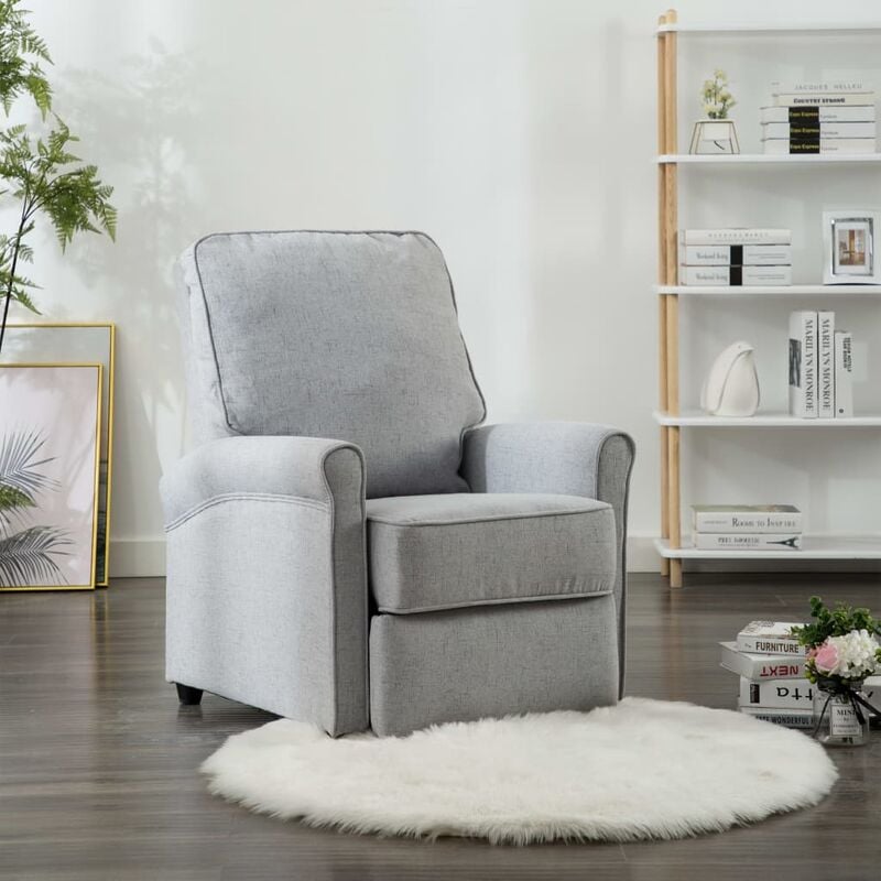 

Sillón reclinable para TV de tela gris claro