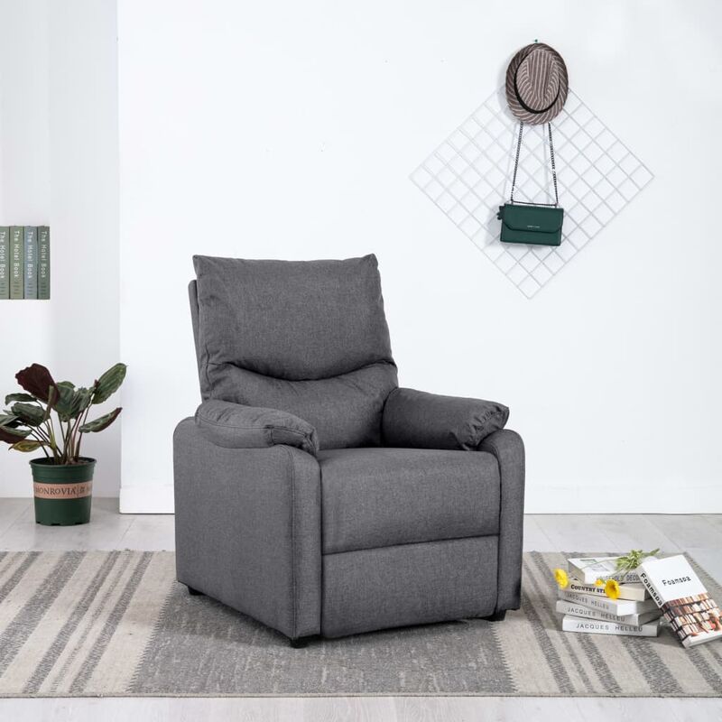 

Sillón reclinable para TV de tela gris oscuro