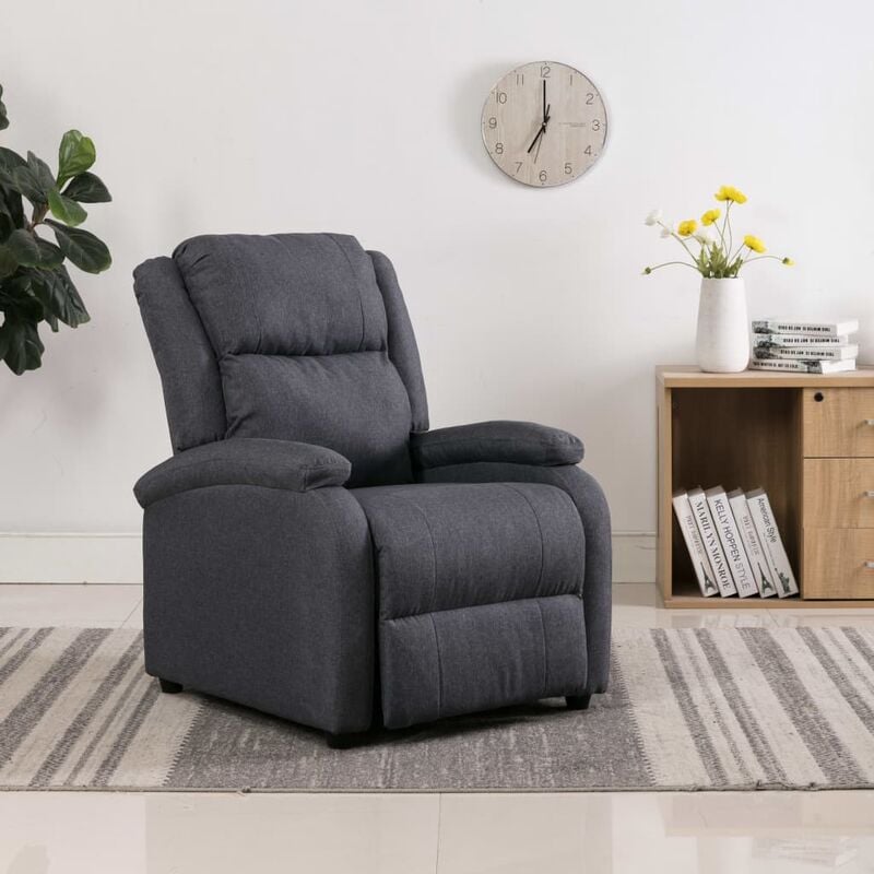 

Sillón reclinable para TV de tela gris oscuro