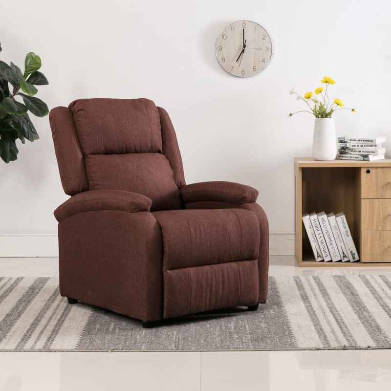 

Sillón reclinable para TV de tela marrón