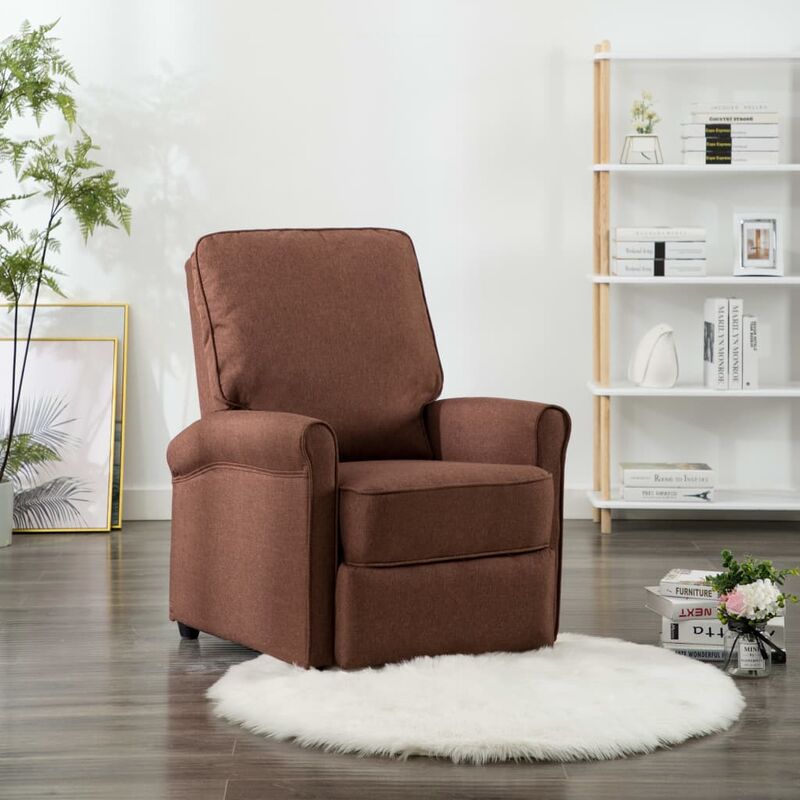 

Sillón reclinable para TV de tela marrón